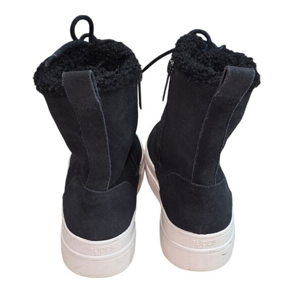 J Slides Torrie Waterproof Suede Platform Boot Women's Size 6 Black Fur Lined - Picture 6 of 11